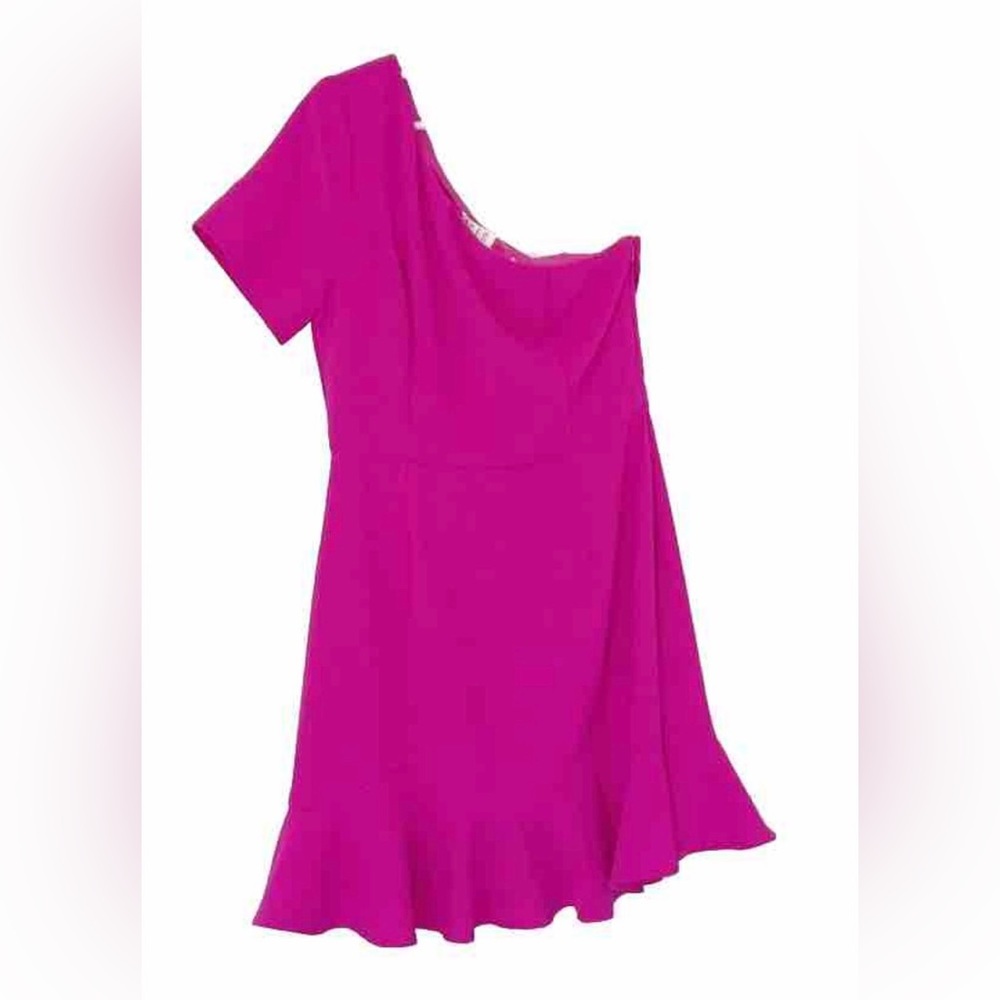 NWT TCEC dress size M pink one shoulder mini lined
